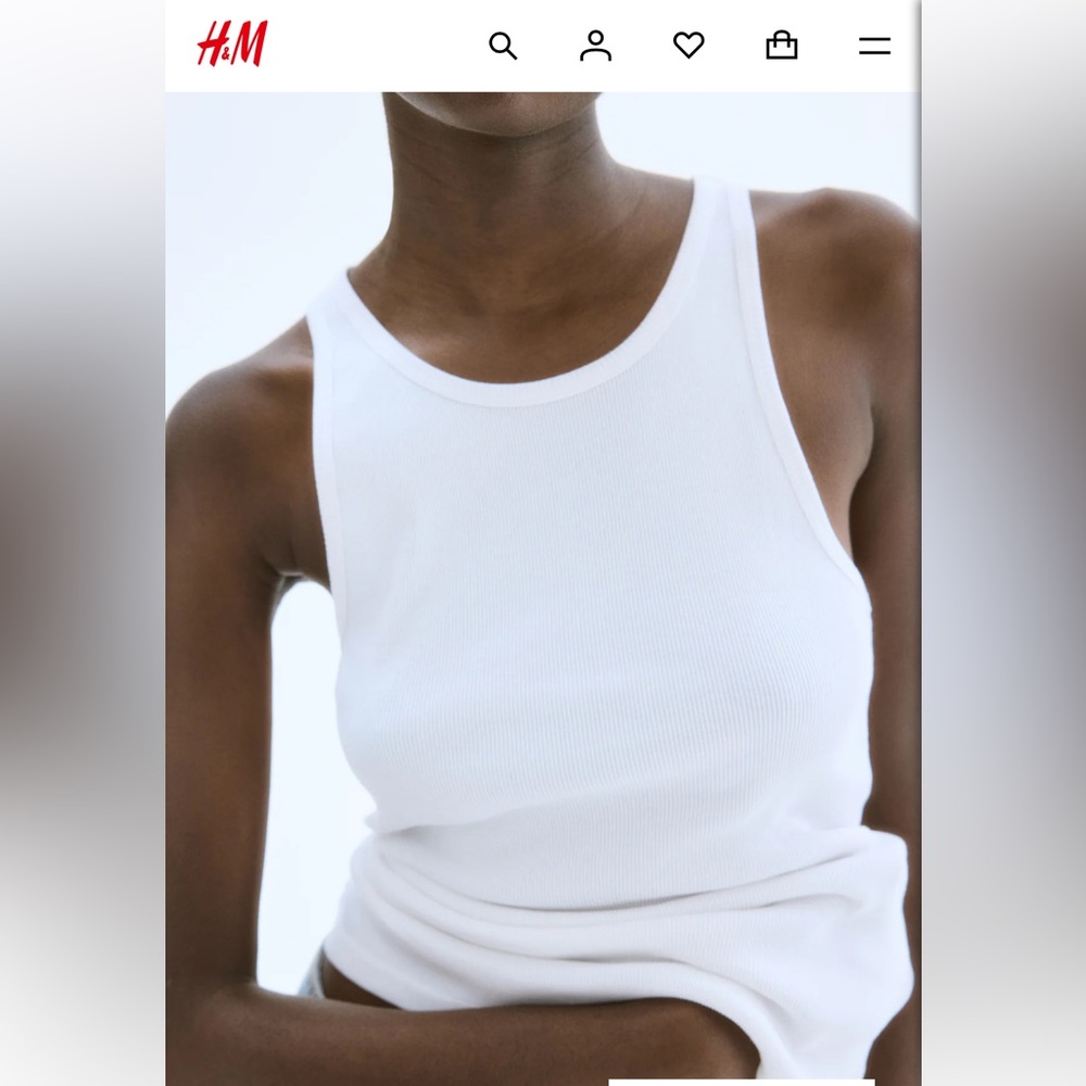 H&M Ribbed Silk-blend Tank Top - Picture 3 of 4